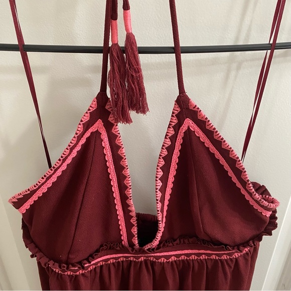 NWOT Express high low boho embroidered halter maxi dress - Picture 8 of 14